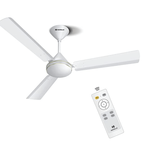 Havells 1200mm Efficiencia Prime BLDC Motor Ceiling Fan | 5 Star with Remote, 100% Copper | Upto 53% Energy Saving, High Air Delivery, 2 Year Warranty, Inverter Friendly, Timer | (Pack of 1, White)